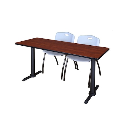 Cain Rectangle Tables > Training Tables > Cain Training Table & Chair Sets, 72 W, 24 L, 29 H, Cherry MTRCT7224CH47GY